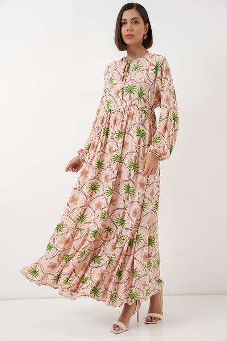 Tropisches Maxi-Kleid mit Knopfverschluss - Image 3