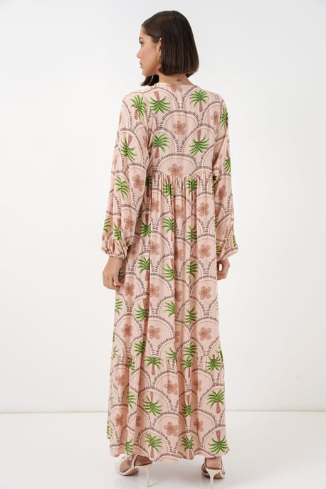 Tropisches Maxi-Kleid mit Knopfverschluss - Image 6