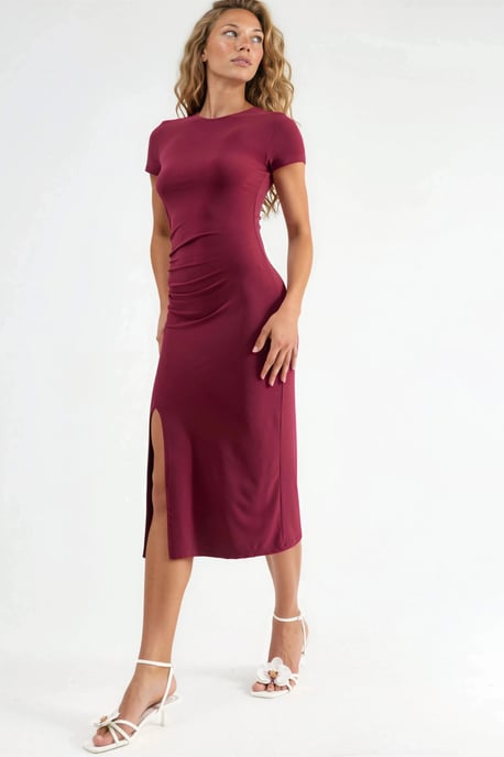 Kleid mit Schlitz und kurzen Ärmeln - Image 2