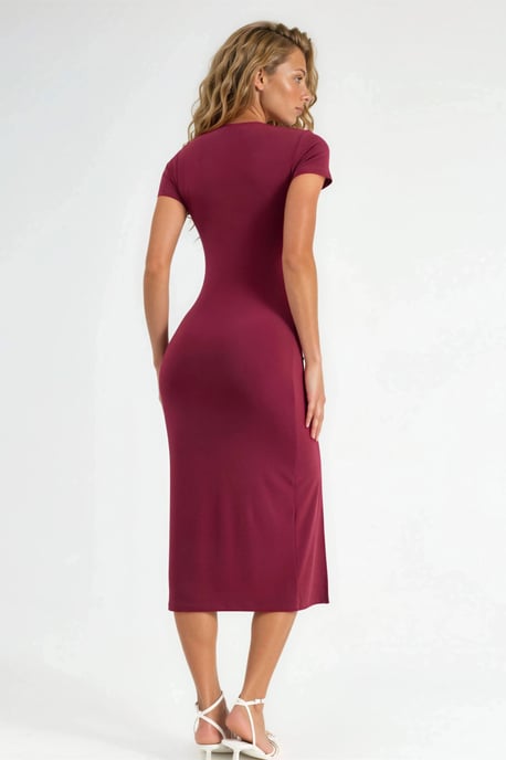 Kleid mit Schlitz und kurzen Ärmeln - Image 3