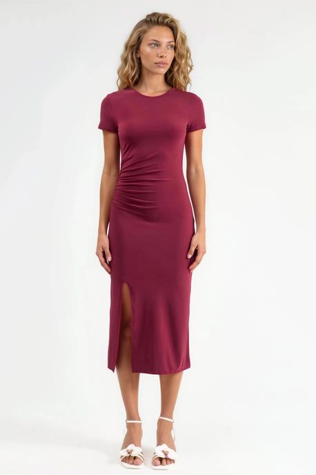 Kleid mit Schlitz und kurzen Ärmeln - Image 6