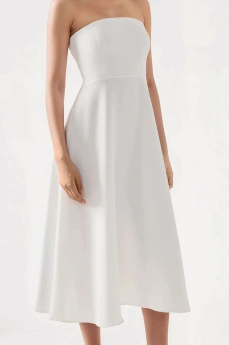 Trägerloses Midi A-Linien Kleid - Image 4