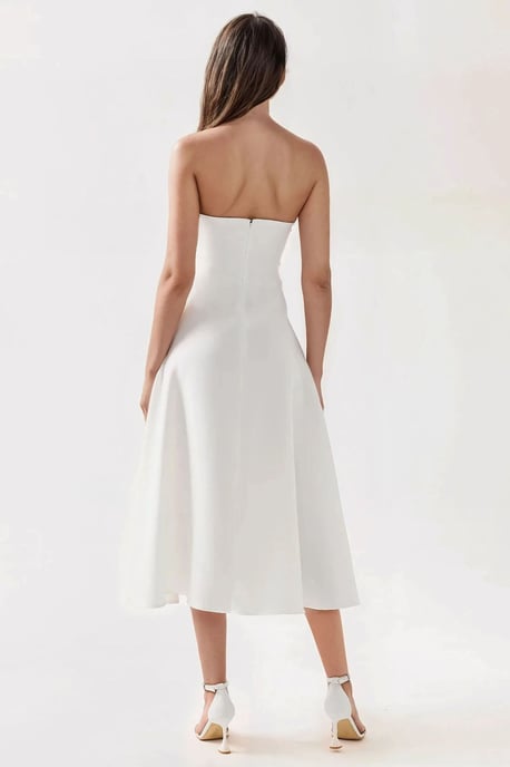 Trägerloses Midi A-Linien Kleid - Image 5