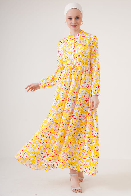 Maxikleid mit Muster und Knopfverschluss - Image 2