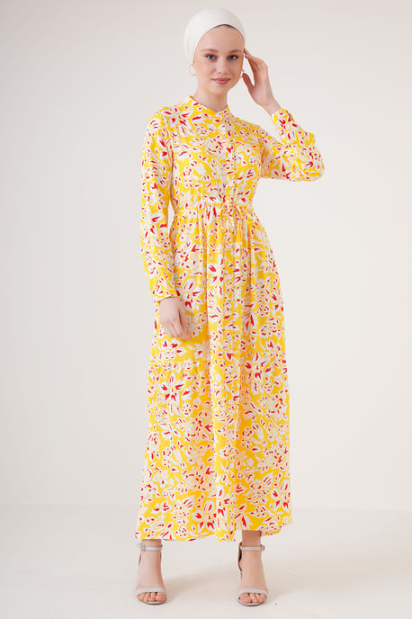 Maxikleid mit Muster und Knopfverschluss - Image 3