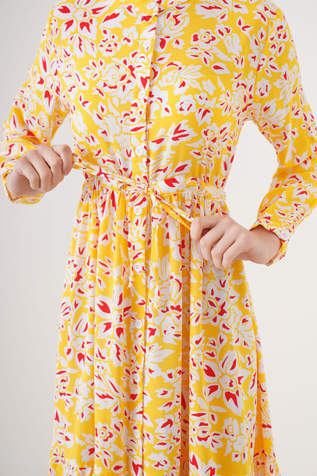 Maxikleid mit Muster und Knopfverschluss - Image 4