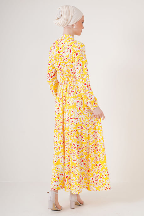 Maxikleid mit Muster und Knopfverschluss - Image 5