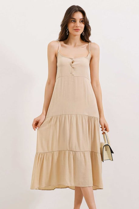 Lässiges Midikleid mit quadratischem Kragen - Image 1