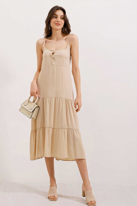Lässiges Midikleid mit quadratischem Kragen - Image 2