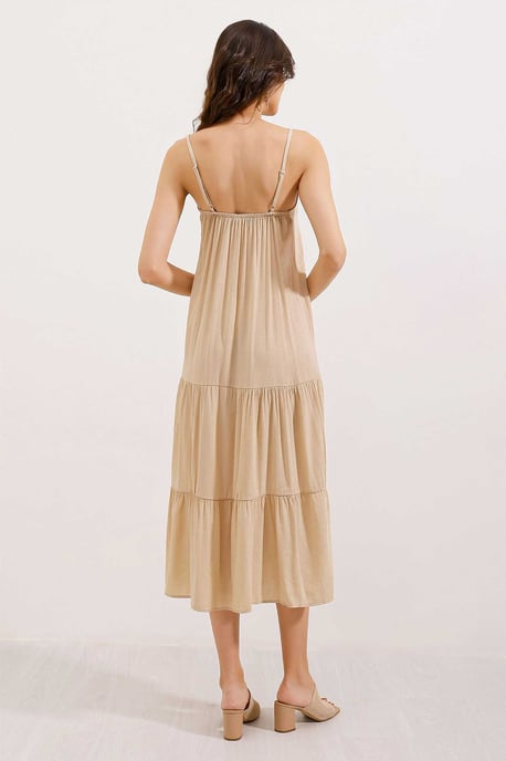Lässiges Midikleid mit quadratischem Kragen - Image 4