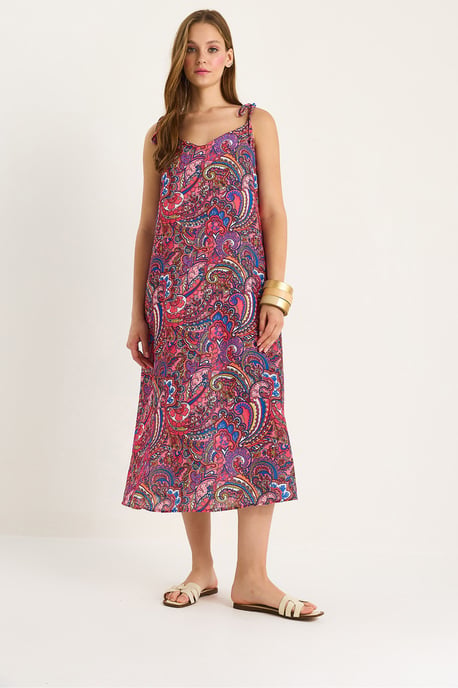 Muster Midi Kleid - Image 4