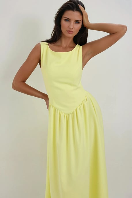 A-Form Midi-Kleid mit Rundhalsausschnitt - Image 3