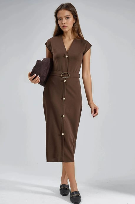 Gürteltini Kleid mit V-Ausschnitt - Image 4