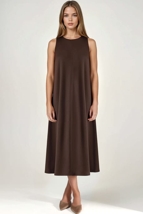 Modal Touch Entspanntes Midi-Kleid mit Taschen - Image 1