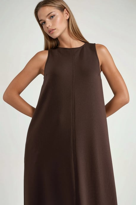 Modal Touch Entspanntes Midi-Kleid mit Taschen - Image 5