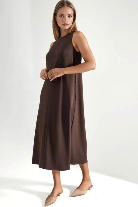 Modal Touch Entspanntes Midi-Kleid mit Taschen - Image 6