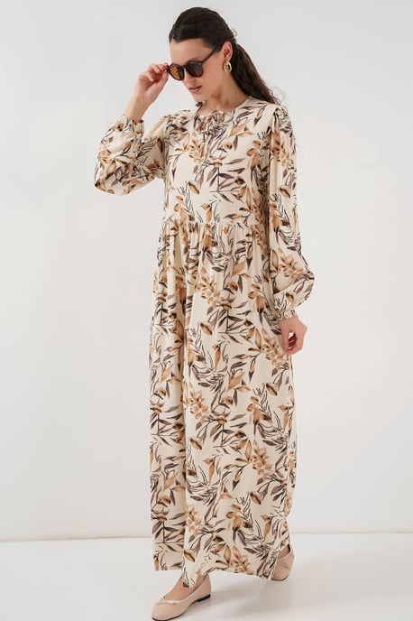 Muster Maxi-Kleid mit Bindeband - Image 2