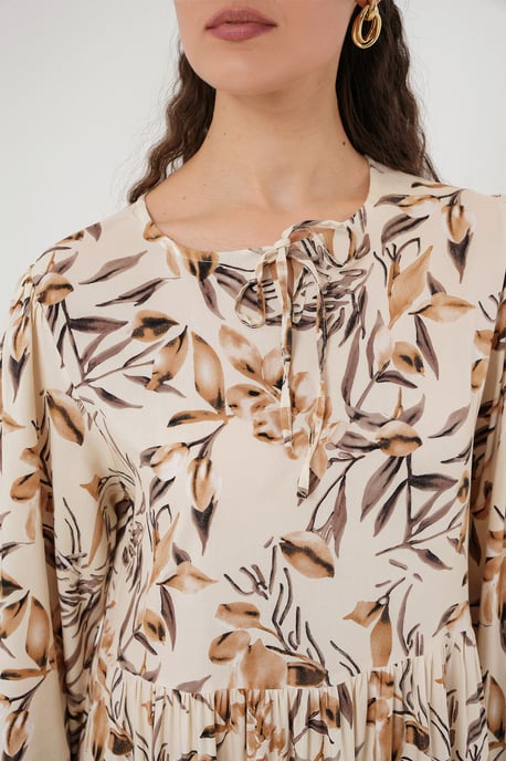 Muster Maxi-Kleid mit Bindeband - Image 5