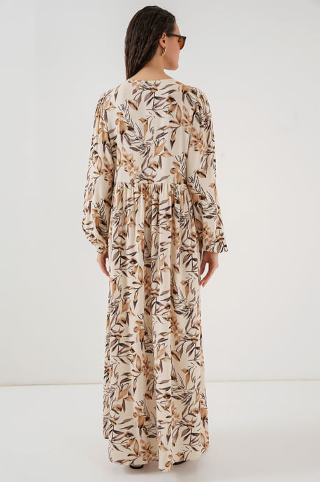 Muster Maxi-Kleid mit Bindeband - Image 6
