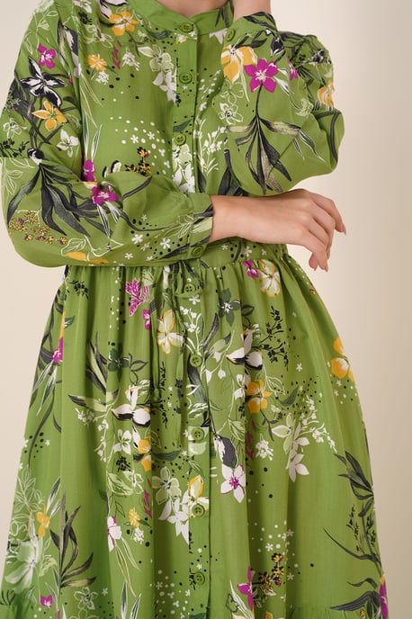 Maxikleid mit Muster und Knopfverschluss - Image 5