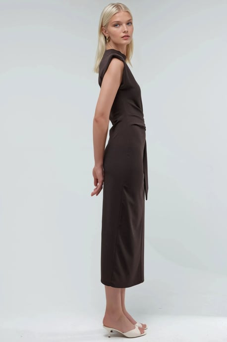 Kragen-Midi-Kleid mit aufwendiger Bindung - Image 6