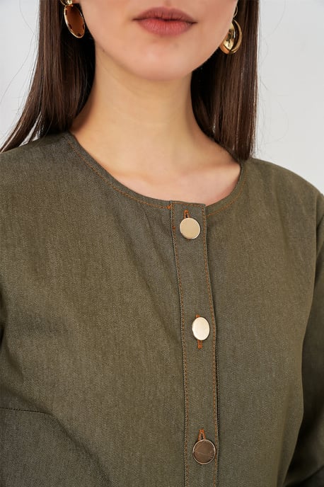 Gürteltuch Midi-Kleid - Image 5