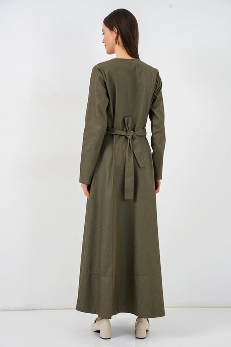 Gürteltuch Midi-Kleid - Image 6
