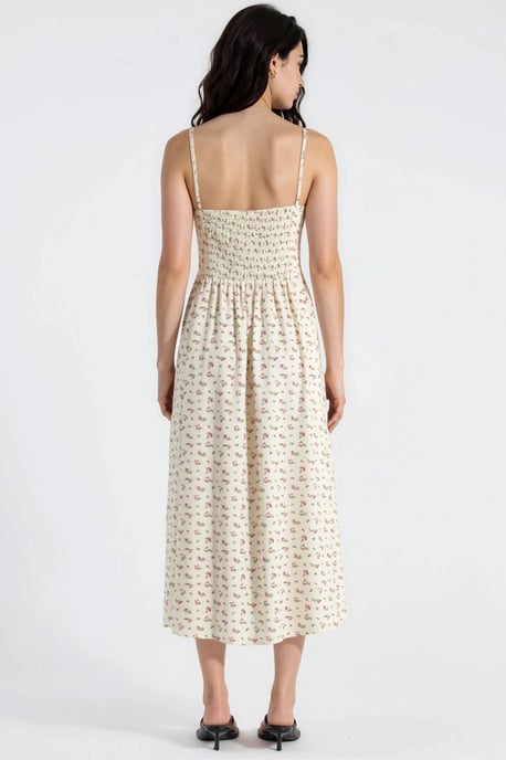 Blumenmuster Midi Kleid mit Trägern - Image 6