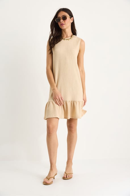 Strukturiertes Crepe-Midikleid mit Rüschendetail - Image 2