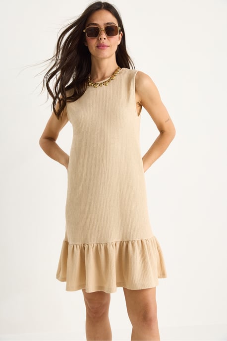 Strukturiertes Crepe-Midikleid mit Rüschendetail - Image 4