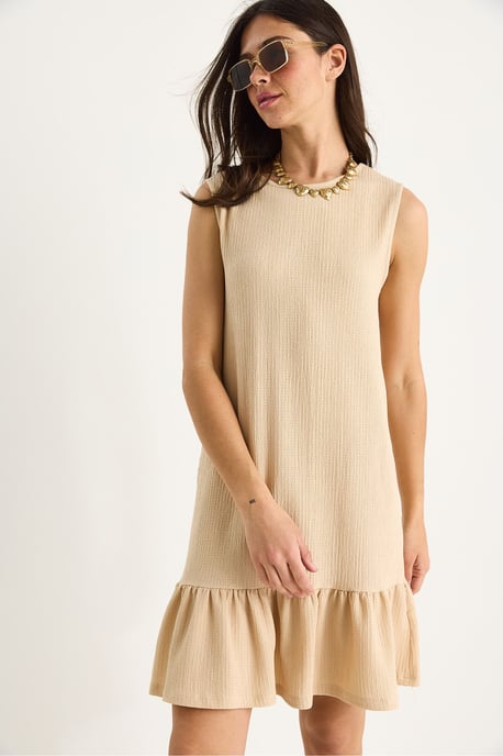 Strukturiertes Crepe-Midikleid mit Rüschendetail - Image 5