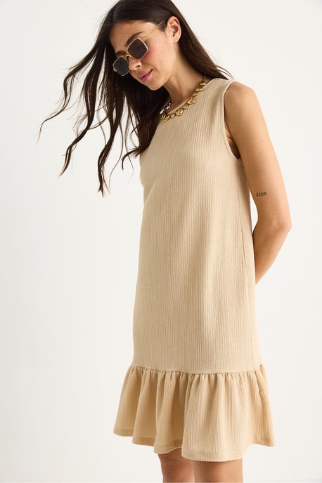 Strukturiertes Crepe-Midikleid mit Rüschendetail - Image 6