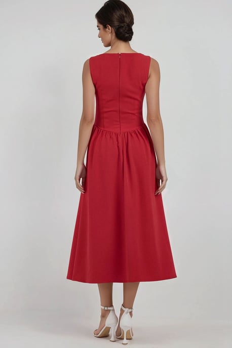 A-Form Midi Kleid mit Rundhalsausschnitt - Image 4