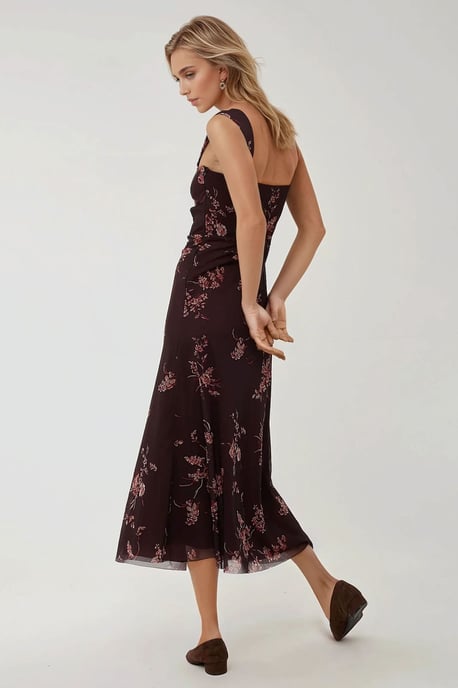 Muster Maxi-Kleid mit Herzkragen - Image 5
