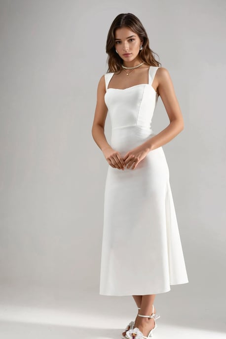 A-Linien-Midi-Kleid mit Herzkragen - Image 2