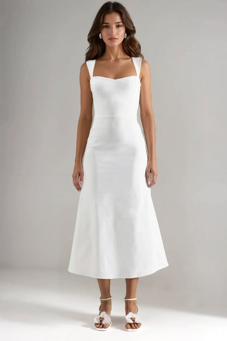 A-Linien-Midi-Kleid mit Herzkragen - Image 6