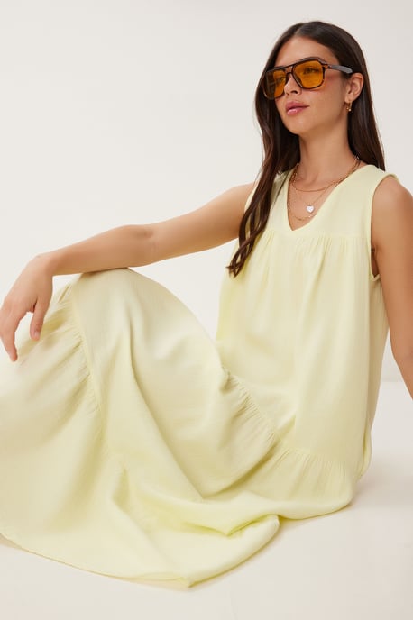 Rüschenshirt Midi Kleid mit V-Ausschnitt - Image 3