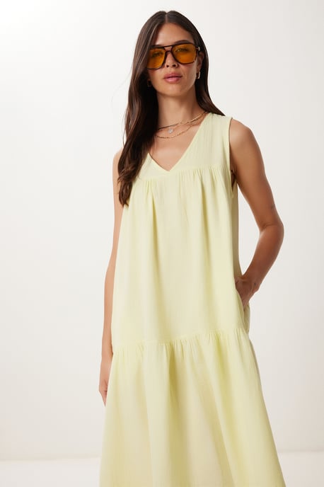 Rüschenshirt Midi Kleid mit V-Ausschnitt - Image 4