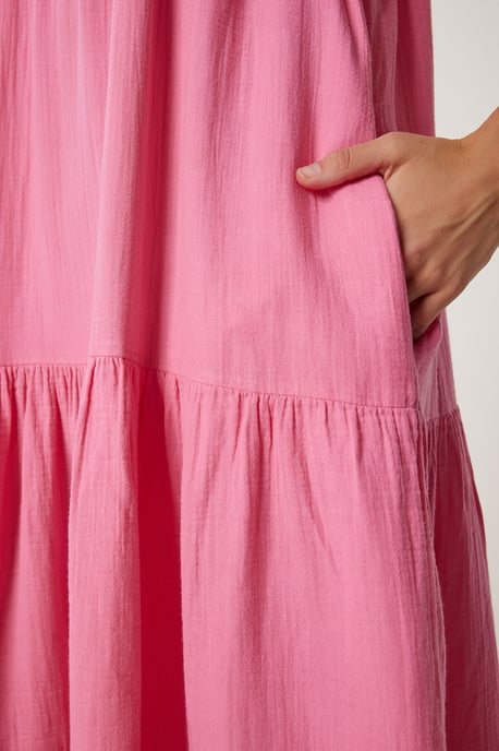 Rüschen V-Ausschnitt Midi-Kleid - Image 5