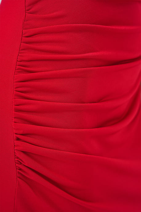 Big Dart Tailliertes Midi-Rolli-Kleid - Rot - Image 6