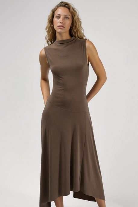 Asymmetrisches Midi Sandy Kleid - Image 4