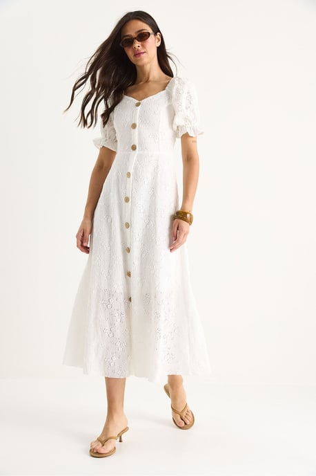 Blumen-Midi-Kleid mit quadratischem Kragen - Image 2