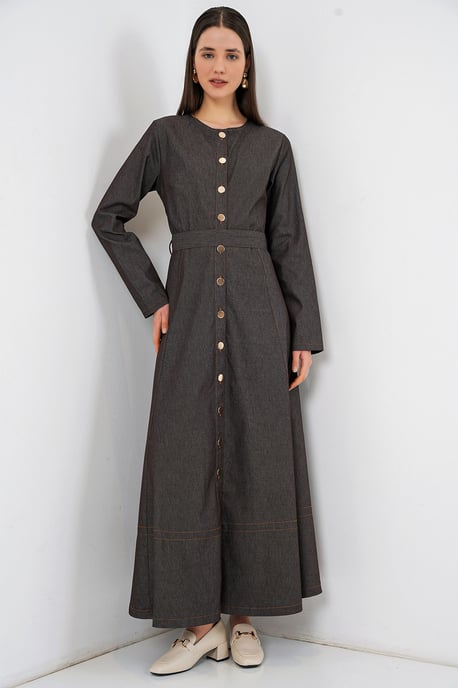 Gürteldesign Denim-Midikleid - Image 3