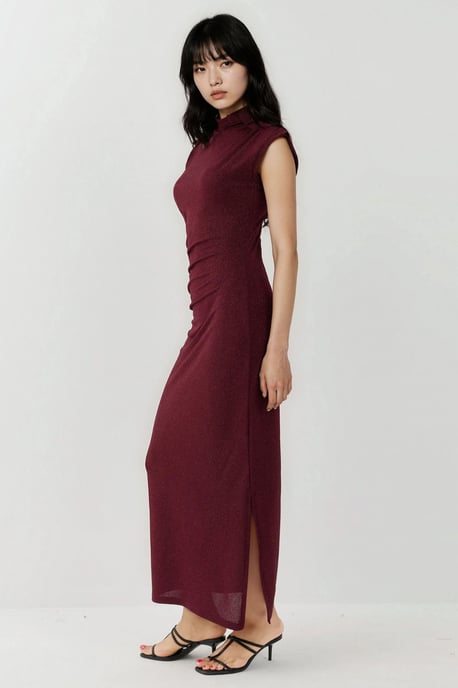 Ärmelloses Bodycon Pailletten-Midi-Kleid - Image 3