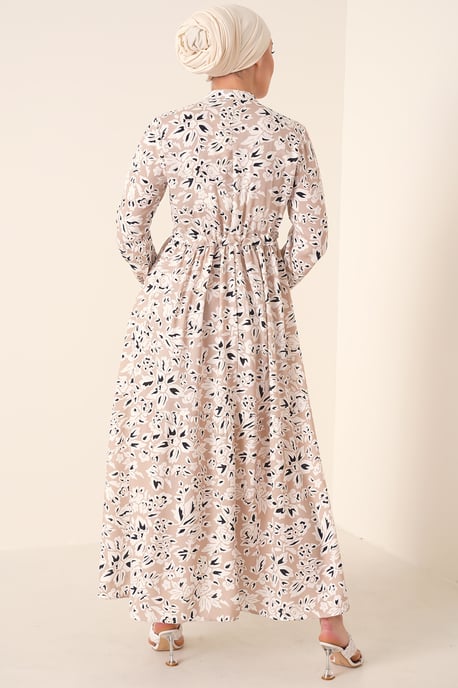 Maxikleid mit Muster und Knopfverschluss - Image 3