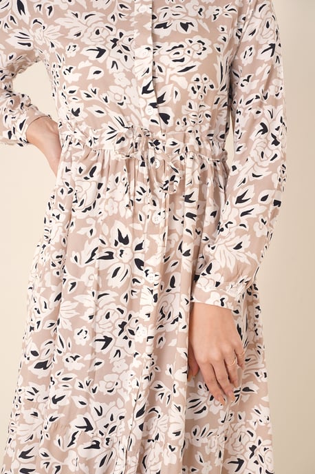 Maxikleid mit Muster und Knopfverschluss - Image 4