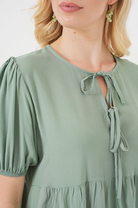 Midi Kleid mit Schleifenverschluss - Image 5
