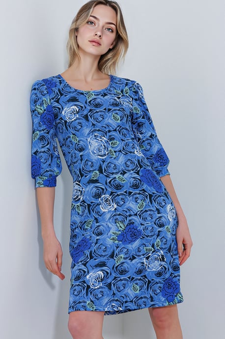 Besticktes Blumen-Midikleid mit dreiviertel Ärmeln - Image 2
