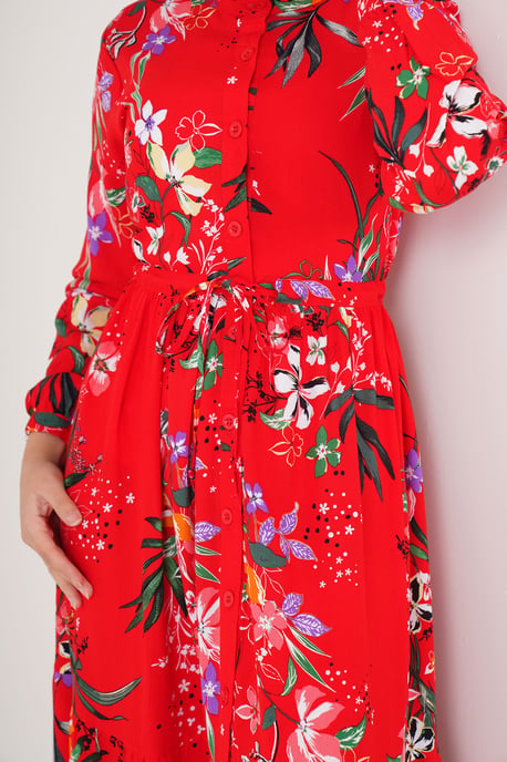 Maxikleid mit Muster und Knopfverschluss - Image 6