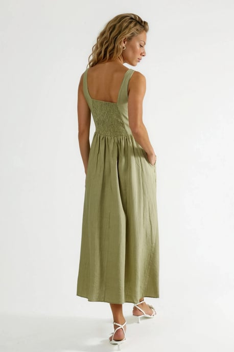 Kombinierbares Midi-Kleid mit quadratischem Kragen - Image 3